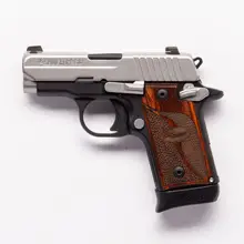SIG Sauer P238 SAS Micro-Compact .380 ACP 2.7" Stainless Steel Pistol with Wood Grip - 6+1 Rounds