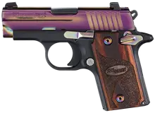 Sig Sauer P238 Rainbow Titanium Micro-Compact Pistol, .380 ACP, 2.7in, 6+1 Rounds, MA Compliant, Black Hardcoat Anodized, Rosewood Grip