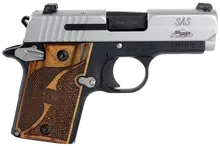 SIG Sauer P938 SAS 9mm Luger 3in Micro-Compact Ambidextrous Pistol with Walnut Grip - Black Hard Coat Anodized