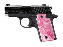 SIG Sauer P238 Engraved .380 ACP Pistol with Pink Pearl Grips