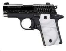 SIG Sauer P238 .380 ACP 2-Tone White Pearl Pistol with Engraved Grip