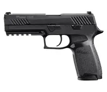 SIG Sauer P320 Full-Size 9mm Luger Pistol with 4.7" Barrel, 17+1 Rounds, Black Nitron Finish, and Contrast Sights