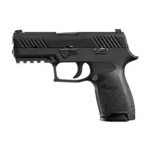 SIG Sauer P320 Nitron Compact 9mm Luger, 3.9" Barrel, 10-Round, MA Compliant, Siglite Night Sights, Black Polymer Grip, Manual Safety