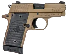 SIG Sauer P238 Emperor Scorpion 380 ACP 2.7in Micro-Compact Pistol with 7+1 Capacity, Flat Dark Earth Finish, and Black Hogue G10 Piranha Grip