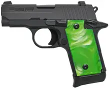 SIG Sauer P238 Pistol, .380 ACP, 2.7in, 6rd, Black with Green Pearl