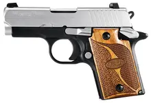 SIG SAUER P938 SAS Micro-Compact 9MM Luger, 3" Black Stainless Steel, Walnut Grip, MA Compliant