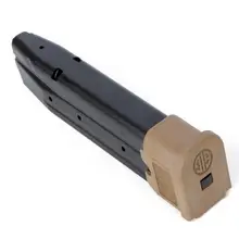 SIG Sauer P320/M17/M18 9MM 21-Round Extended Magazine, Steel Black Finish with Coyote Tan Base Pad