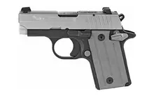 SIG Sauer P238 CA Compliant 2-Tone .380 ACP Semi-Auto Pistol, 2.7" Barrel, 6+1 Rounds, Stainless Steel Slide, Gray Polymer Grip