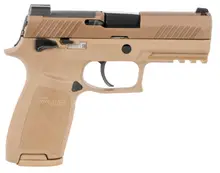 Sig Sauer P320 M18 Carry 9mm, 3.9" Barrel, Coyote PVD Stainless Steel, Polymer Grip, Night Sights, 10 Round, 3 Magazines, Optics Ready, MA Compliant Pistol