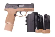 SIG Sauer P365 TACPAC 9MM, 3.1" Barrel, Coyote Brown, Black Slide, 12/15-Rounds, XRAY3 Night Sights, 3 Magazines, TALO Exclusive