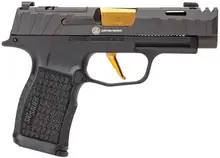 SIG Sauer P365XL Spectre Comp 9mm, 3.1" Barrel, XRay3 Night Sights, Black/Gold, Optic Ready, 10 Rounds, Semi-Automatic Pistol