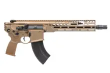 SIG Sauer MCX Spear-LT 7.62x39mm 11.5" Coyote Semi-Auto Pistol with 28+1 Rounds, M-LOK, OEM Grip, and Adjustable Gas Block