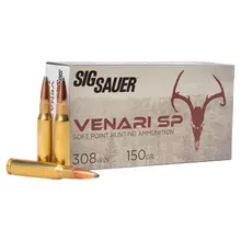 SIG Sauer Venari .308 Win 150 Grain Soft Point Ammunition - 20 Rounds per Box