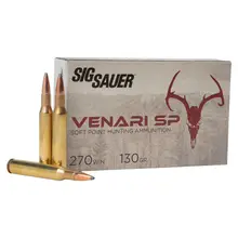 SIG Sauer Venari .270 Win 130 Grain Soft Point Ammunition - 20 Rounds