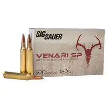SIG Sauer Venari .300 Win Mag 180 Gr Soft Point (SP) Ammunition - 20 Rounds