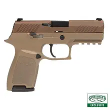 SIG SAUER P320 NITRON COMPACT 9MM LUGER 3.9IN COYOTE BROWN PISTOL - 15+1 ROUNDS - TAN COMPACT