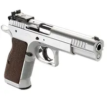 Tanfoglio Defiant Limited Pro .40 S&W, 4.8" Barrel, Small Frame, Adjustable Sights, Hard Chrome Finish, 12-Round Capacity, Brown Polymer Grip