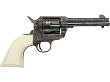 Pietta 1873 Del Rio Deluxe .45 Long Colt, 4.75" Engraved Barrel, White Grip, 6-Rounds