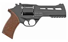 Chiappa Firearms Rhino 50DS .357 Mag Revolver with 5" Barrel, 6-Round Capacity, Black Anodized Aluminum Frame, Blued Cylinder, and Walnut Grip