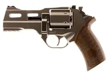 Chiappa Firearms Rhino 40DS .357 Magnum Revolver, 4" Nickel-Plated Steel Barrel, 6-Round, Walnut Grip - 340.222