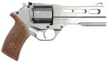 Chiappa Firearms Rhino 50DS .357 Magnum, 5" Nickel-Plated Steel Barrel, 6-Round, Walnut Grip Revolver - 340.223