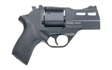 Chiappa Firearms Rhino 30DS .357 Magnum Revolver, 3" Barrel, 6-Round, Black Anodized Finish, Rubber Grip