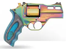 Chiappa Firearms Rhino 30DS Nebula .357 Magnum 3" Barrel 6-Round Rainbow PVD Finish with Blue Laminate Grip