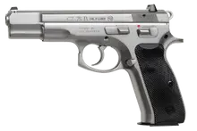 CZ 75B 9MM Stainless Steel Slide Pistol with 4.6" Barrel and 10+1 Black Synthetic Grip