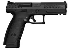 CZ P-10 F 9MM Luger Semi-Automatic Pistol, 4.5" Barrel, 10 Rounds, Black Polymer Frame, Nitride Slide, Interchangeable Backstrap Grip, Picatinny Rail