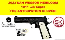Dan Wesson Heirloom 2023 1911 .38 Super 5" Barrel 9rd Semi-Auto Pistol - Engraved Black