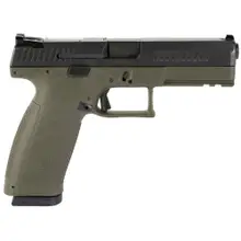 CZ-USA P-10 F 9MM Luger Pistol with 4.5" Nitride Slide, OD Green Polymer Frame, Fixed Sights, 10 Rounds Capacity