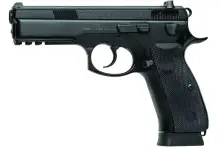 CZ-USA 75 SP-01 Tactical 9MM Luger Pistol with 4.6" Steel Barrel, Luminescent Sights, Decocker, 18 Round Capacity, Black Polycoat Finish and Rubber Grips