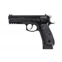 CZ 75 SP-01 9MM Semi-Auto Handgun with 4.6" Barrel, 19-Round Magazine, Manual Safety, and Luminescent Sights - Black