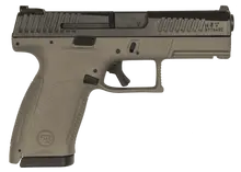 CZ-USA P-10 C Semi-Automatic 9MM Pistol, 4.02" Nitride Slide, Flat Dark Earth, Polymer Frame, Fixed Sights, 15-Round, Reversible Mag Catch