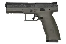 CZ-USA P-10 F Full Size 9MM Luger Semi-Automatic Pistol, 4.5" Barrel, 19-Round Capacity, OD Green Polymer Frame with Nitride Slide, Fixed Sights, Interchangeable Backstrap Grip, Reversible Mag Release - 89545