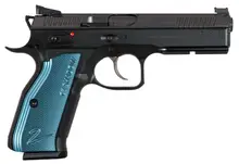 CZ Shadow 2 9mm Black Nitride Pistol with Blue Aluminum Grip, 4.89" Barrel, 17-Rounds