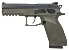 CZ P-09 OD Green 9mm Pistol with 4.54" Barrel, Night Sights, and 19 Round Capacity - 91268