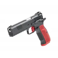 Dan Wesson CZ 92011 DWX 9mm Luger 5" Stainless Steel with Black Duty Rail, Red Aluminum Grip, Fiber Optic Front Sight