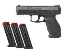 HK USA VP9 9MM 4.09" TAC PACK 3 EXTRA 17RD MAGS - BLACK