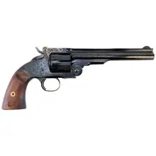 Taylors & Company Top Break Schofield .45 Colt Revolver, 7" Barrel, 6-Round Capacity, Blued Engraved Finish, Walnut Grip - Model 0850E14