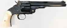 Taylor's & Company Top Break Schofield .45 Colt Revolver, 7" Barrel, 6-Rounds, Blued Engraved, Walnut Grip