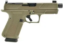 Shadow Systems DR920 Combat 9mm FDE/BLK Optic Ready Pistol with 5" Threaded Barrel, Night Sights, and 17 Round Capacity