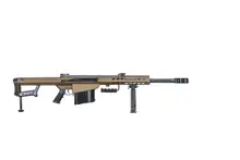 Barrett 82A1 Model 18860, 50BMG, 20" Fluted Barrel, Coyote Finish, 10+1 Round, Black Polymer Grip with Sorbothane Recoil Pad