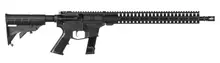 CMMG MK17 Resolute 100 9MM Luger 16.10" Black Hard Coat Anodized Receiver with 6 Position M4 Stock and A2 Grip - 92AE624