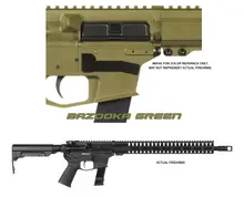 CMMG Resolute 300 MK17 9MM Luger 16.10" 21+1, Noveske Bazooka Green Cerakote, Black Nitride, 6 Position Ripstock Stock, Black Magpul MOE Grip
