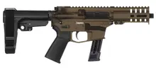 CMMG Banshee 300 MK17 9mm Luger 5" 21+1 Midnight Bronze Cerakote Receiver with 6 Position Ripbrace Stock - 92A17DA-MB