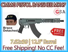 CMMG Banshee MK47 7.62X39 12.5" Green AK Pistol - 76A0B33CG