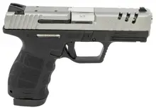 SAR USA SAR9X Compact 9MM Semi-Auto Pistol, Black Frame, Stainless Steel Slide, 15RD