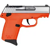 SCCY Industries CPX-1 Gen 3 9MM Pistol - Stainless Steel/Orange, 10-Round, Optics Ready with Safety