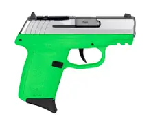 SCCY CPX-2 Gen3 9MM Stainless Steel 3.1" Barrel, Lime Green Polymer Grip, Picatinny Rail, Optics Ready, 10 Rounds